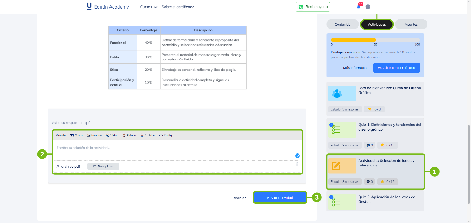 Seccion de Actividades
